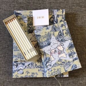 Dior Office Around The World Gift Set Notebook Pencils Gift Box Authentic